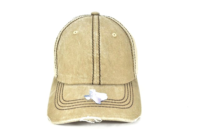 TS-001 PIGMENT VINTAGE THICK STITCH MESH CAP KHAKI/KHAKI